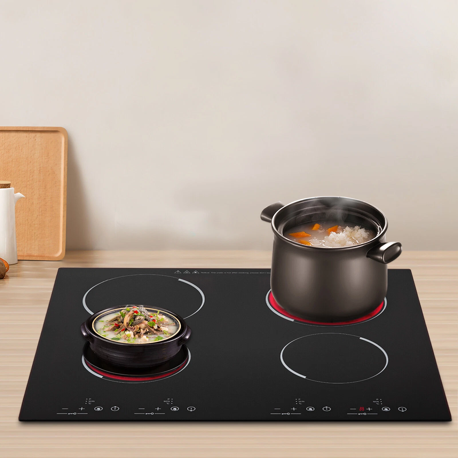 23 Inch Countertop Electric Cooktop 4 Burner,110V Electric Stovetop