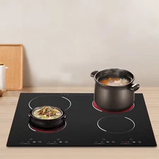 3000W 110V Cooktop 4 Burners Electric Built-in Cooktop Sensor Touch Control