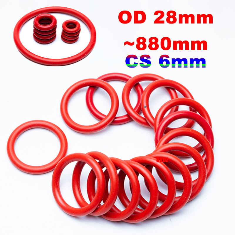 6mm Cross Section Silicone Rubber O Rings Seals Metric Food Grade