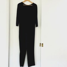 The Nines by Hatch 3/4 Sleeve Black Maternity Rayon Jumpsuit Size XL