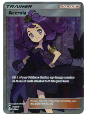 2017 Pokemon Acerola Full Art Trainer Burning Shadows Ultra Rare