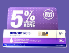 2x BENZAC AC 5 Gel 15g Benzoyl Peroxide Acne Pimple Galderma FREE SHIPPING 