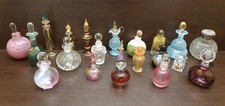 Vintage Coloured Glass Perfume Bottles Refill Decanters