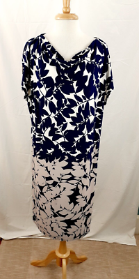 dress barn blue floral dress SALE! Blue Vintage Dress Barn Floral Button Down Dress Size 14W EUC