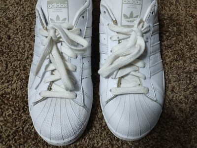 Adidas Super Star Pearl White Stripes Size 9