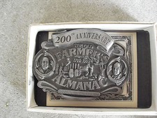 Vintage 1992 Pewter Farmer's Almanac Numbered Belt Buckle 3 1/2" Wide NIB