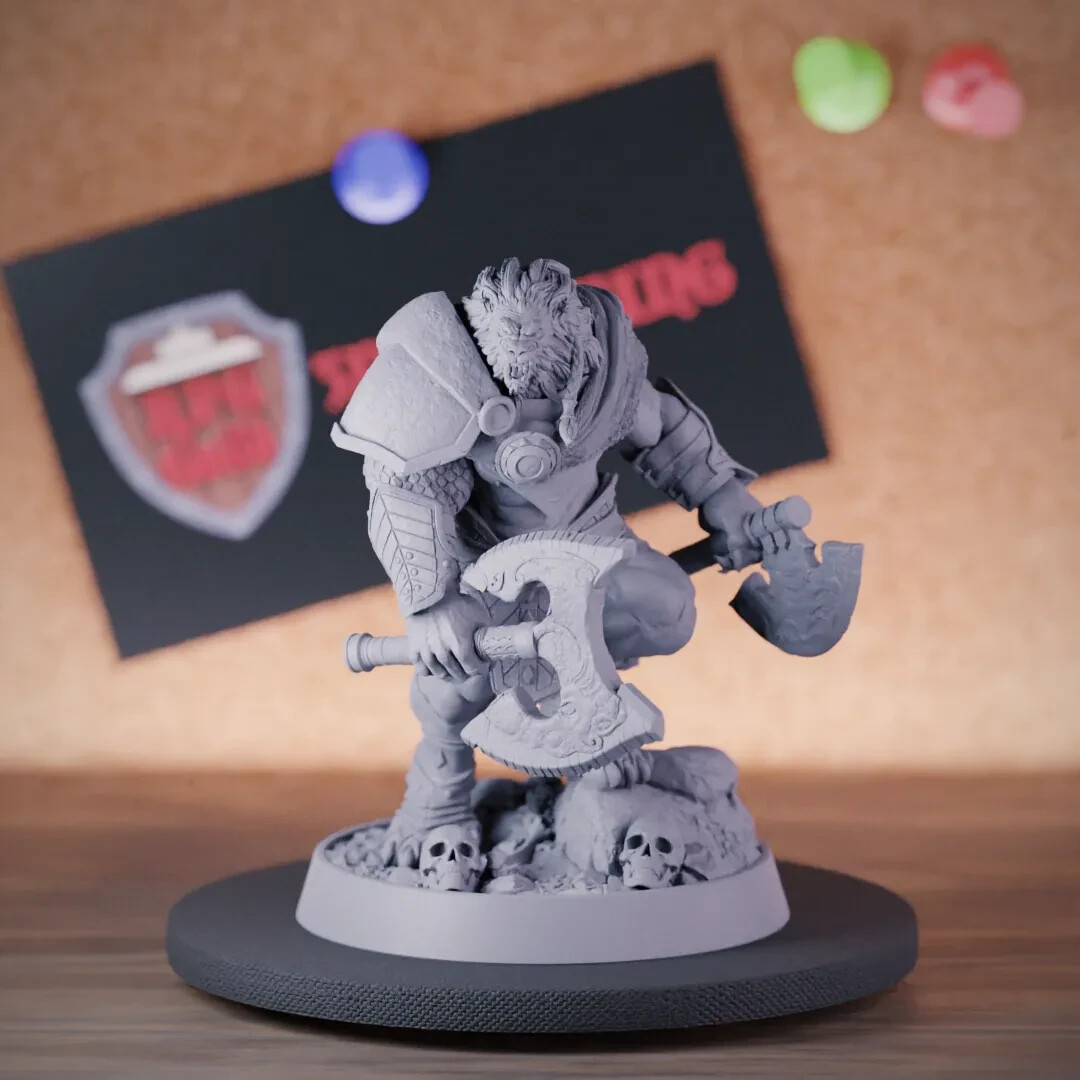 Leonin Berserker Miniature Tabaxi Barbarian Dungeons and Dragons