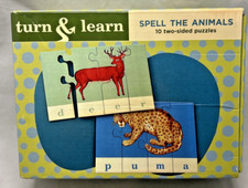 Mudpuppy Turn  Learn Spell the Animals 10 2-sided Animal Puzzles