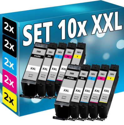 10x XXL DRUCKER PATRONEN für CANON PIXMA TR7550 TR8550 TS6150 TS6151 Spar Set