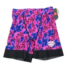 TYR Mens Wodapalooza Miami Prismatic 6.5 Jammer Swim Shorts Pink Blue 30