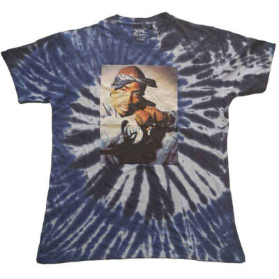 Tupac Shakur 2pac-Blue Photo Swirl Blue Tie Dye t-shirt