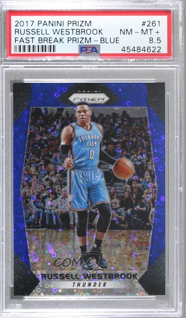2017-18 Panini Prizm Fast Break Blue Prizm 66/175 Russell Westbrook #261 3nn