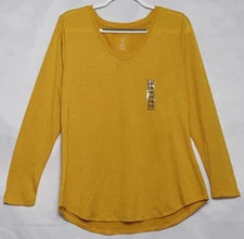 Women's NWOT Jennifer Lauren Long Sleeve T-Shirt Gold Size 1X