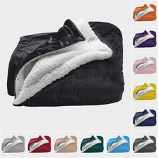 Thick Plush Sherpa Fleece Blanket Throw Reversible Warm Blanket Twin Queen Size