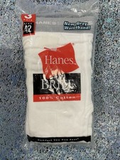 Vintage 2003 Hanes Mens Briefs Size 42 3 Pack NOS White Gray Waistband 2249