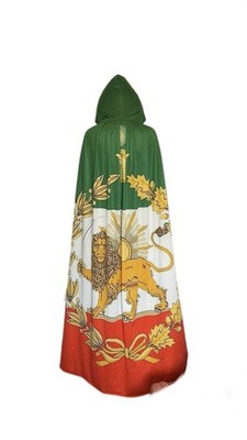 Iran +170 Cm Flagge Löwe & Sonne Schah Pahlavi Persische Kapuzekumhang Poncho