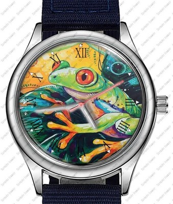 Green Frog Colorful Style Trendy 38mm Face Wrist Watch