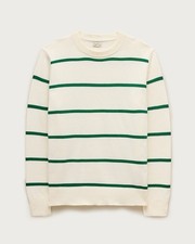 J. CREW Heritage cotton sweater in green stripe Size M NWT 118 CQ892
