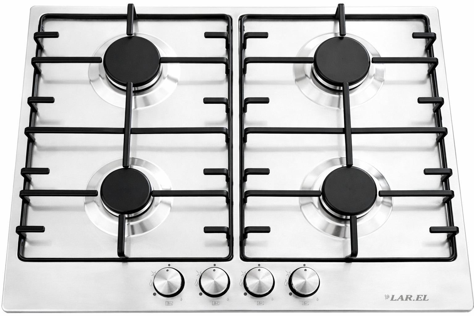 Piano cottura LAREL 848X 4 fuochi gas METANO O GPL COLORE INOX