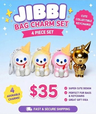 ジャック・イン・ザ・ボックス - スィートシリーズ - ボーラー・ボス Jack In The Box Jibbi Bag Charm Sweet Series Complete Set Of 4 | eBay