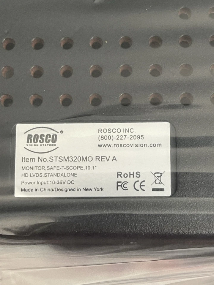 ROSCO VISION STSM321 10” HD LCD Monitor For 360 HD With Bracket & T Slot Mount - Image 4 of 4