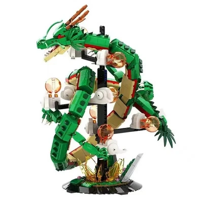 Klemmbausteine Divine Dragon 1826 Teile Grüner Glücks Drache 37cm Geschenk - Bild 1 von 4