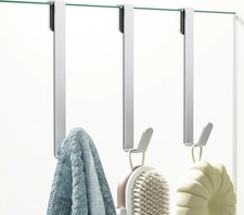 3 Pack Shower Door Hooks, over the Door Towel Hooks in Bathroom Frameless Glass