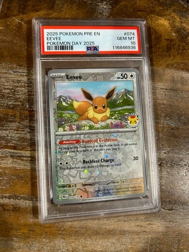 POKEMON 2025 Prismatic Evolutions Pokemon Day 2025 EEVEE #074 PSA 10 Gem Mint