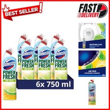 Ultimate Toilet Hygiene with 6x750ml Power Fresh Lime Gel - 99.99% Germ-Free 3.20 per litre