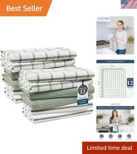 Juego de toallas de cocina - Pack de 12 toallas de plato de algodón para secar platos, 18”x 28...