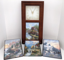 ✨Thomas Kinkade Clock with Complete Set Changeable Timeless Seasons plates