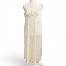 Vintage Vassarette White Slip Dress Size 40 Lace Trim Classic