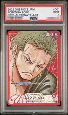 PSA 9 2022 RORONOA ZORO #001 ALTERNATE ART ONE PIECE JAPANESE OP01-ROMANCE DAWN