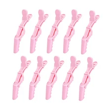 10 Pcs Alligator Hair Clip Styling Sectioning Pink Wide Teeth, Salon Thick