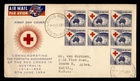 DR WHO 1954 AUSTRALIA FDC RED CROSS ANIV CACHET BLOCK M68998
