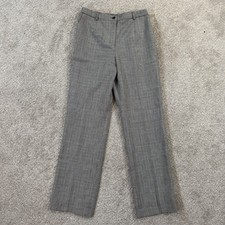 Pendleton Virgin Wool Dress Pants Size 8 Plaid Gray Tailored Trousers Made USA