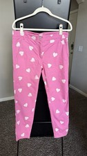 Moschino Pink Pants with White Heart Design Size 10