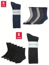 Cole Haan Men's Dress Crew Socks, 6-pair Choice Blue or Black 1782149 Size 7-12