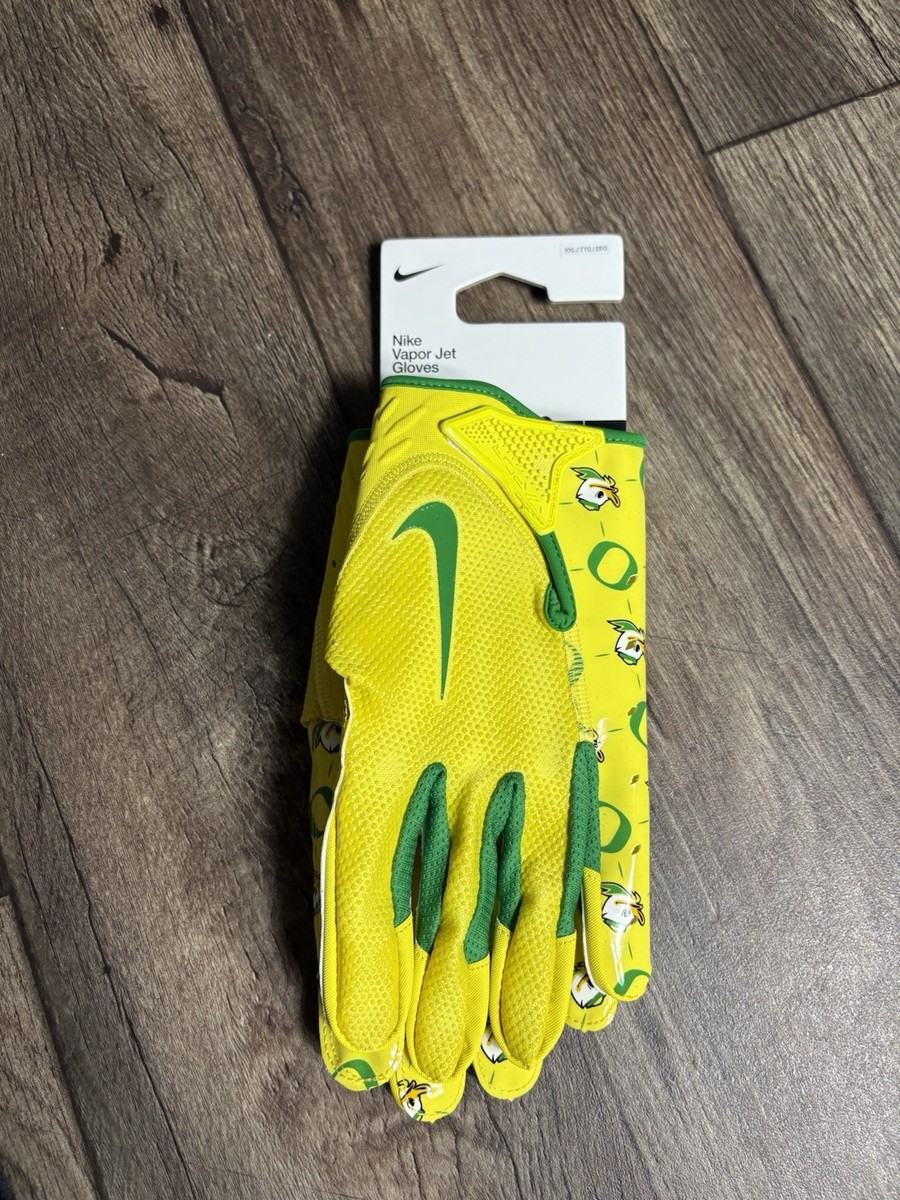 Nike Oregon Ducks PE Team Issued Vapor Jet Football Gloves All Over  Size XXL