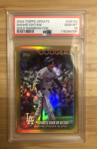 2024 Topps Update Shohei Ohtani #US123 Gold Rainbow Foil Gem Mint 10