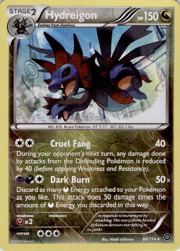 Hydreigon 86/114 Holo Rare XY - Steam Siege Pokemon Reverse Holo Near Mint