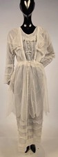 EDWARDIAN EMBROIDERED NET DRESS W SCALLOPED DETAIL  VALENCIENNES LACE TRIM