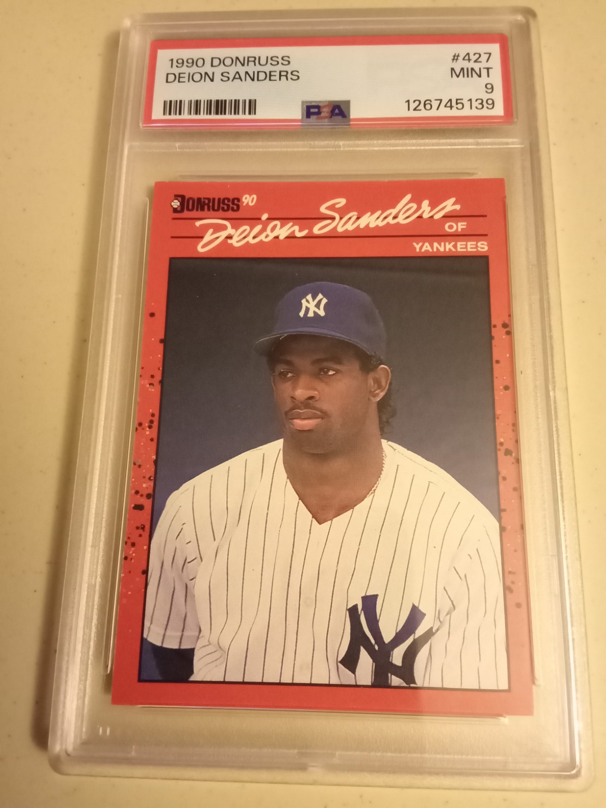1990 Donruss Deion Sanders #427 Graded PSA 9 Mint Rookie Baseball Card