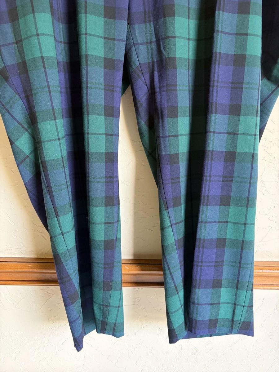 J. Crew Factory BT015 Holland Black Watch Blue Green Cropped Plaid Pants Size 24 View 4