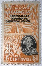Sellos de viaje: estampillas de Nicaragua de 1945 Scott #692 - en memoria de Colón como nuevas MOGH.