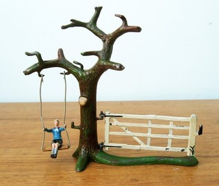 Britains Farm lead Tree and Gate with Boy on Swing 1910