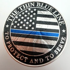 The Thin Blue Line - Police - American Silver Eagle 1oz .999 Silver Dollar Coin