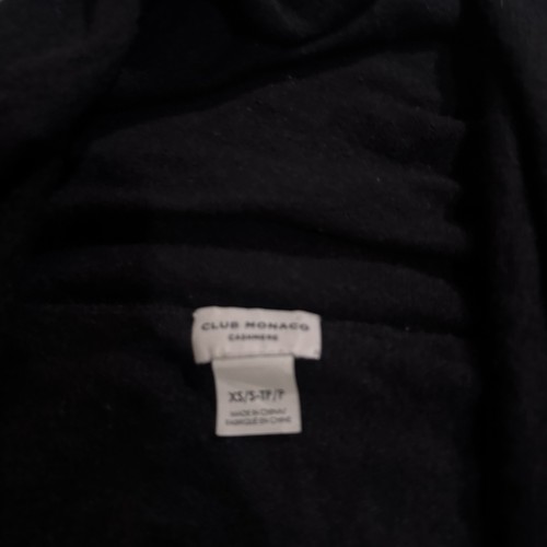 Club Monaco Cardigan Womens Extra Small Black Cashmere Light Knit Open Front - Picture 5 of 8