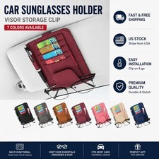 Multi-Function Car Visor Organizer Sunglasses Holder Card Cash Storage Clip