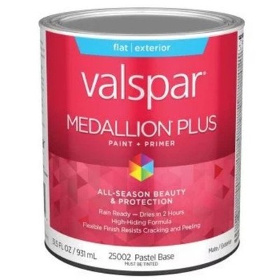 Valspar 1 qt. Medallion Plus Flat Exterior Pastel Base Paint & Primer
